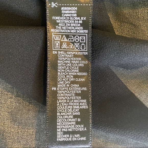 Forever 21 Polka Dot Shirt Black White Chiffon M - Picture 2 of 8